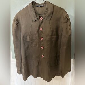 Johnny Was Olive Jacket made a synthetic silk Large